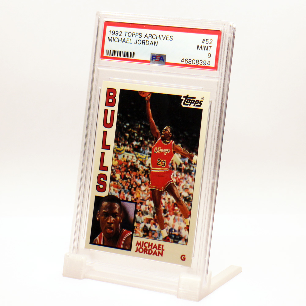 Michael Jordan in a PSA Card Stand